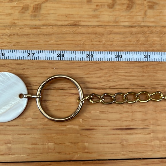 Vintage Shell Circles & Gold Tone Circles Belt with Chain for adjustable waist - Picture 7 of 9